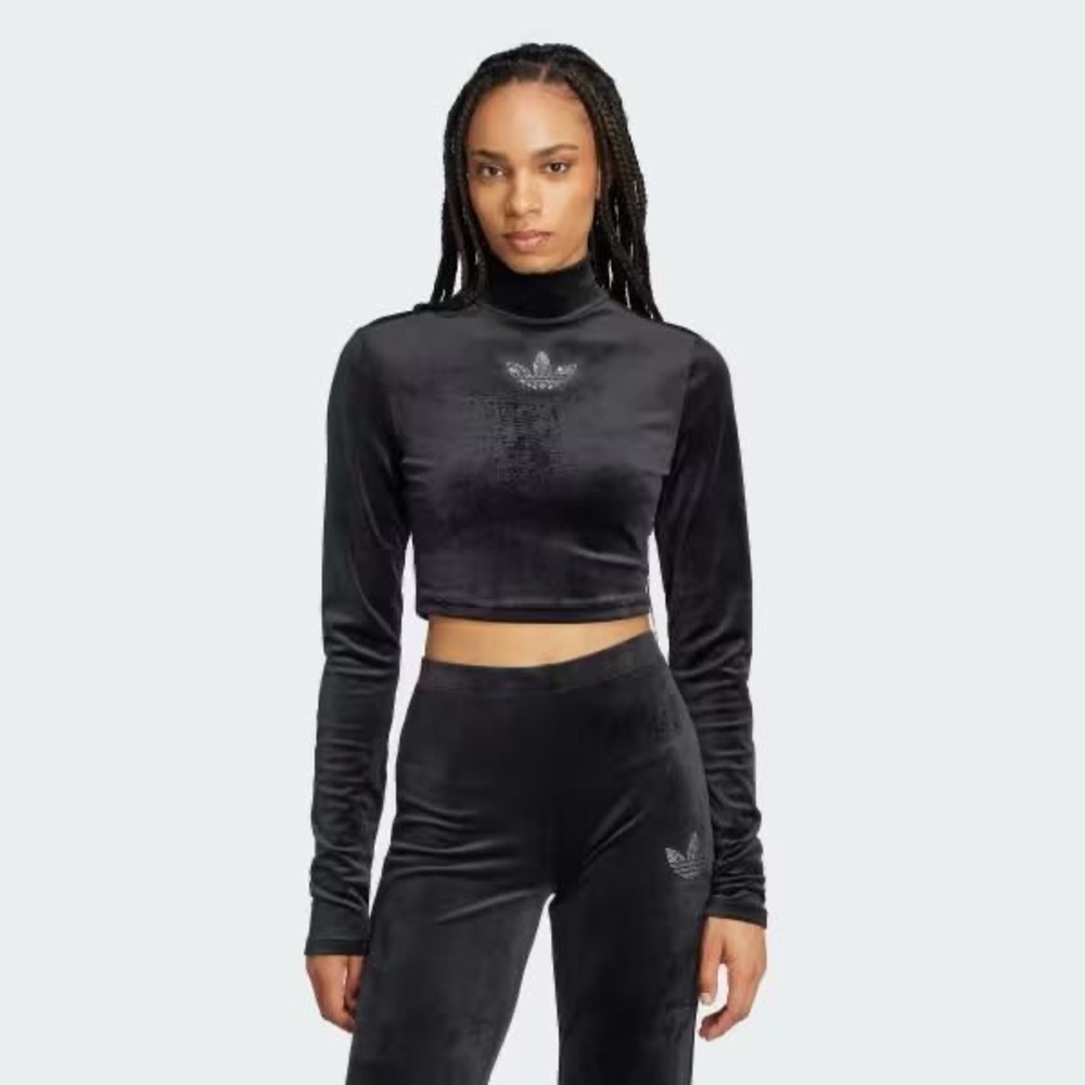 Adidas vintage retro y2k tight fit turtle neck spandex Lycra